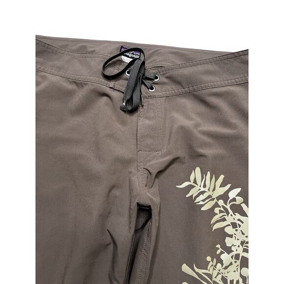 Patagonia Worn Wear Planing Boardshorts Women’s Size 12 Stretch Brown Y2K Beach - Picture 2 of 11